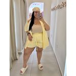 CONJUNTO KIMONO COM SHORT - AMARELO MANTEIGA