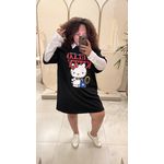 VESTIDO CAMISETÃO - HELLO KITTY PRETO 