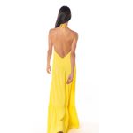 Vestido Longo Frente Única Amarelo