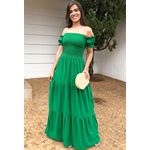 Vestido Longo Lastex Ciganinha Verde