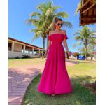 Vestido Longo Lastex Ciganinha Pink