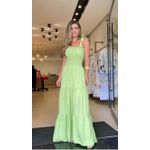 Vestido Lastex Alça Longo Verde Claro