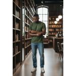 BÁSICA MASCULINA ALGODÃO EGÍPCIO - MILITAR