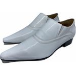 Sapato Masculino Italiano em Couro Social Executivo Branco Baudelaire Bico Fino Ref: 314 Branco
