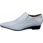 Sapato Masculino Italiano em Couro Social Executivo Branco Baudelaire Bico Fino Ref: 314 Branco