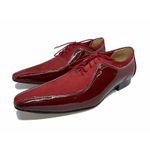 Sapato Masculino Italiano em Couro Social Executivo Vermelho Brillient Bico Fino Ref: 316 Vermelho