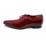 Sapato Masculino Italiano em Couro Social Executivo Vermelho Brillient Bico Fino Ref: 316 Vermelho