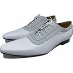 Sapato Masculino Italiano em Couro Social Executivo Branco Cine Bico Fino Ref: 317 Branco