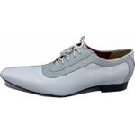 Sapato Masculino Italiano em Couro Social Executivo Branco Cine Bico Fino Ref: 317 Branco