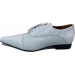 Sapato Masculino Italiano em Couro Social Executivo Branco Clean Bico Fino Ref: 318 Branco