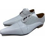 Sapato Masculino Italiano em Couro Social Executivo Branco Rule Bico Fino Ref: 319 Branco