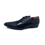 Sapato Masculino Italiano em Couro Social Executivo Preto Liszt Bico Fino Ref: 329 Preto