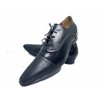 Sapato Masculino Italiano em Couro Social Executivo Preto Liszt Bico Fino Ref: 329 Preto