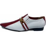 Sapato Masculino Italiano em Couro Social Executivo Branco Hertz Bico Fino Ref: 330 Branco