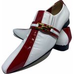 Sapato Masculino Italiano em Couro Social Executivo Branco Hertz Bico Fino Ref: 330 Branco