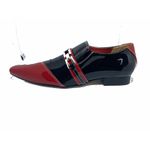 Sapato Masculino Italiano em Couro Social Executivo Vermelho Hume Bico Fino Ref: 331 Vermelho