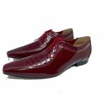 Sapato Masculino Italiano em Couro Social Executivo Vermelho Cruze Bico Fino Ref: 332 Vermelho