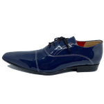 Sapato Masculino Italiano em Couro Social Executivo Azul Carone Bico Fino Ref: 384 Azul Azul