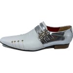 Sapato Masculino Italiano em Couro Social Executivo Branco Oleg Bico Fino Ref: 385 Branco