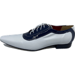 Sapato Masculino Italiano em Couro Social Executivo Azul Gregor Bico Fino Ref: 387 Azul Azul