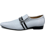 Sapato Masculino Italiano em Couro Social Executivo Branco Future Bico Fino Ref: 437 Branco Branco