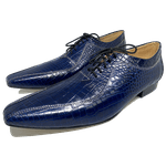 Sapato Masculino Italiano em Couro Social Executivo Azul Saturday Bico Fino Ref: 438 Azul Azul