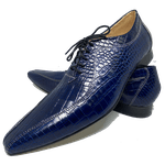 Sapato Masculino Italiano em Couro Social Executivo Azul Saturday Bico Fino Ref: 438 Azul Azul