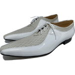 Sapato Masculino Italiano em Couro Social Executivo Branco Future Bico Fino Ref: 446 Branco Branco