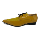 Sapato Masculino Italiano em Couro Social Executivo Amarelo Book Bico Fino Ref: 447 Amarelo Amarelo