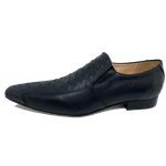 Sapato Masculino Italiano em Couro Social Executivo Belotto Bico Fino Ref: 448 Preto Preto