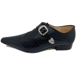 Sapato Masculino Italiano em Couro Social Executivo Head Bico Fino Ref: 450 Preto Preto