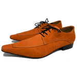 Sapato Masculino Italiano em Couro Social Executivo Laranja Tenderly Bico Fino Ref: 468 Laranja Laranja