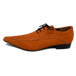 Sapato Masculino Italiano em Couro Social Executivo Laranja Tenderly Bico Fino Ref: 468 Laranja Laranja