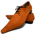 Sapato Masculino Italiano em Couro Social Executivo Laranja Tenderly Bico Fino Ref: 468 Laranja Laranja