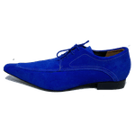 Sapato Masculino Italiano em Couro Social Executivo Azul Andrade Bico Fino Ref: 469 Azul