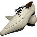 Sapato Masculino Italiano em Couro Social Executivo Branco Jack Bico Fino Ref: 470 Branco Branco