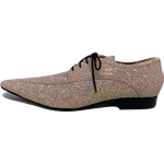 Sapato Masculino Italiano em Couro Social Executivo Dourado Cycle Bico Fino Ref: 475 Dourado Dourado