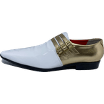 Sapato Masculino Italiano em Couro Social Executivo Branco Jack Bico Fino 484 Branco Branco