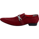 Sapato Masculino Italiano em Couro Social Executivo Vermelho Amazon Bico Fino Ref: 485 Vermelho