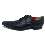 Sapato Masculino Italiano em Couro Social Executivo Calme Bico Fino Ref: 488 Preto Preto