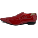 Sapato Masculino Italiano em Couro Social Executivo Vermelho Lumon Bico Fino Ref: 491 Vermelho