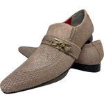 Sapato Masculino Italiano em Couro Social Executivo Marrom Smart Bico Fino Ref: 506 Marrom