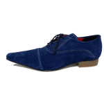 Sapato Masculino Italiano em Couro Social Executivo Azul Apogeu Bico Fino Ref: 515 Azul