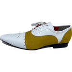 Sapato Masculino Italiano em Couro Social Executivo Amarelo Monopoly Bico Fino Ref: 519 Amarelo