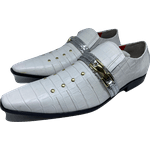 Sapato Masculino Italiano em Couro Social Executivo Branco Soul Nights Bico Fino 520 Branco Branco