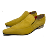 Mocassim Italiano em Nobuck Social Executivo Limon Bico Fino Ref: 523