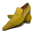 Mocassim Italiano em Nobuck Social Executivo Limon Bico Fino Ref: 523