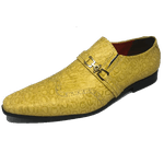 Sapato Masculino Italiano em Couro Social Executivo Amarelo 531