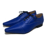 Sapato Masculino Italiano em Couro Social Executivo Azul 538