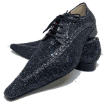 Sapato Masculino Italiano Luxury em Gliter Preto alto Brilho Ref: D478